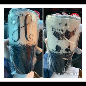 Glitter Tumbler/ black and white